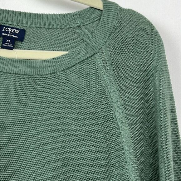 J. Crew Factory CD617 Seed-stitch green long sleeve sweater NWT size XL - Picture 3 of 10